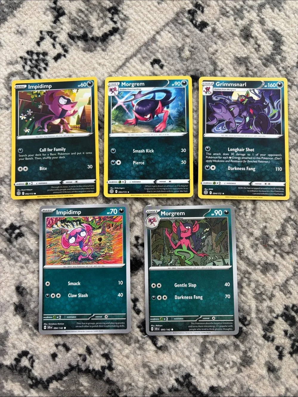 Impidimp, Morgrem & Grimmsnarl Lot | Brilliant Stars + Stellar Crown | ✨5/$25✨